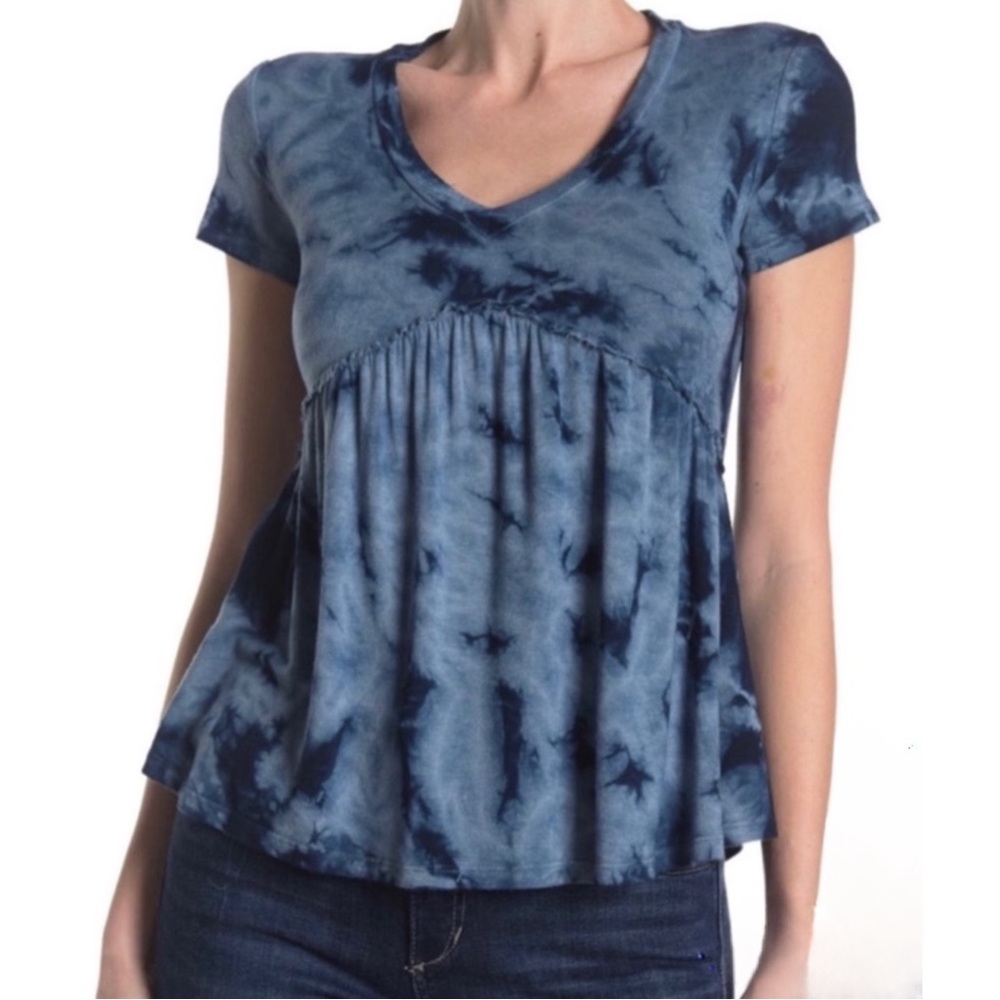 BAEA Blue Tie Dye Babydoll Top! - Picture 2 of 3